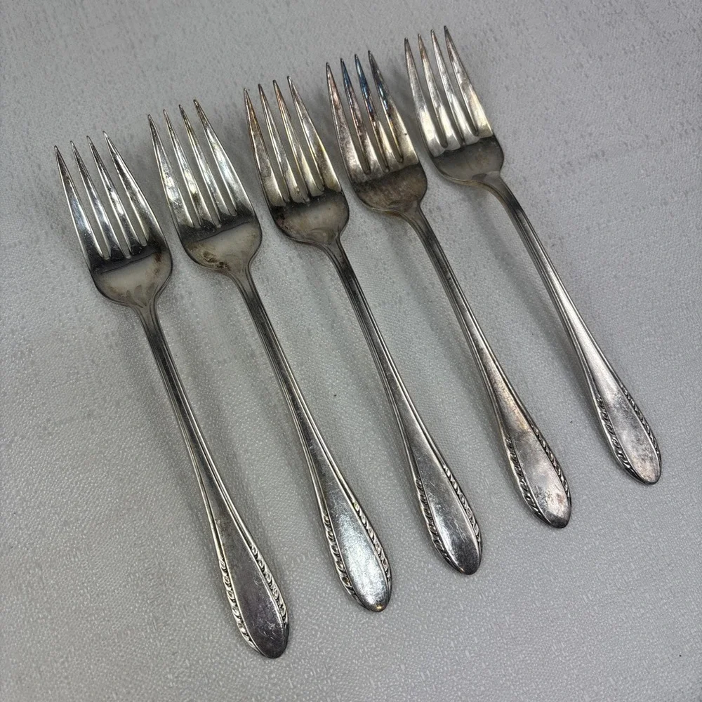Vintage International Silver‎ Holmes & Edward's FIRST LADY Salad Forks Set Of 5